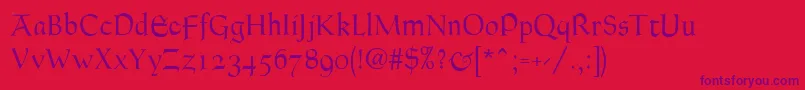GoudyThirtyLight Font – Purple Fonts on Red Background