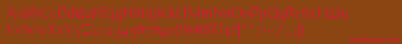 GoudyThirtyLight Font – Red Fonts on Brown Background