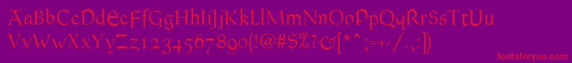 GoudyThirtyLight Font – Red Fonts on Purple Background