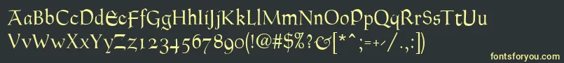 GoudyThirtyLight Font – Yellow Fonts on Black Background