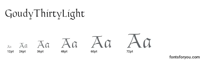 GoudyThirtyLight Font Sizes