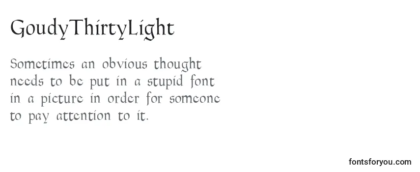 Review of the GoudyThirtyLight Font