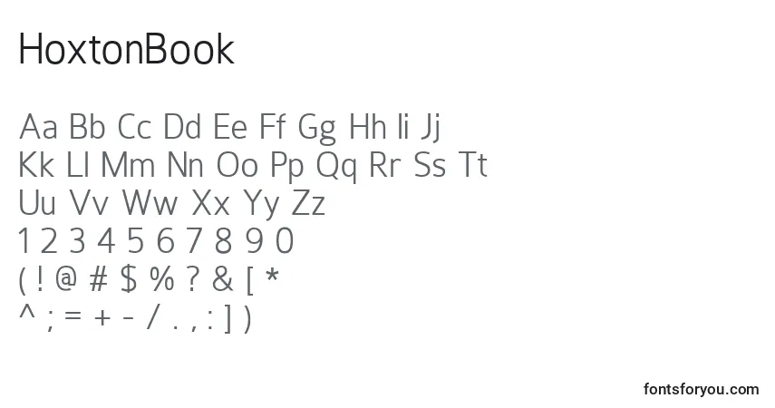 A fonte HoxtonBook – alfabeto, números, caracteres especiais