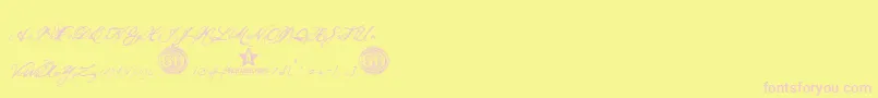 フォントOlhoDeBoi – ピンクのフォント、黄色の背景