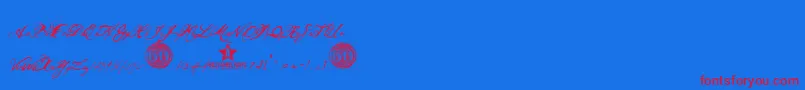 Weitere Informationen zur OlhoDeBoi-Schriftart OlhoDeBoi-Schriftart – Rote Schriften auf blauem Hintergrund