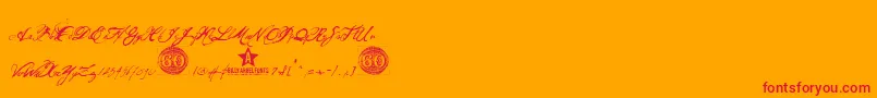 OlhoDeBoi Font – Red Fonts on Orange Background