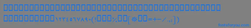 フォントBMashhad – 灰色の背景に青い文字