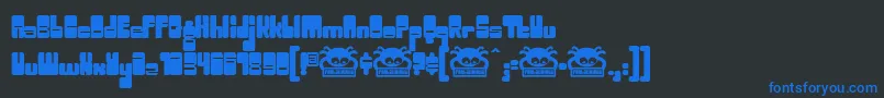 フォントToggle ffy – 黒い背景に青い文字