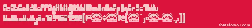 Fonte Toggle ffy – fontes rosa em um fundo vermelho