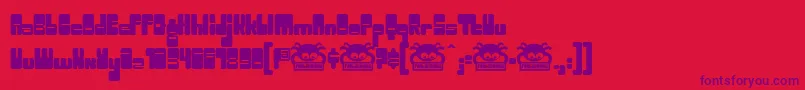 Toggle ffy-Schriftart – Violette Schriften auf rotem Hintergrund