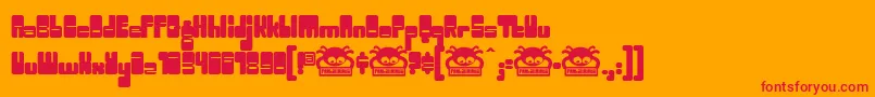 Toggle ffy Font – Red Fonts on Orange Background