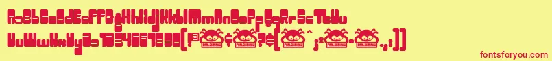Toggle ffy Font – Red Fonts on Yellow Background