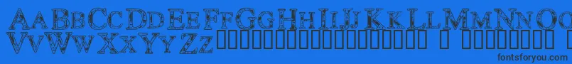 Techc Font – Black Fonts on Blue Background