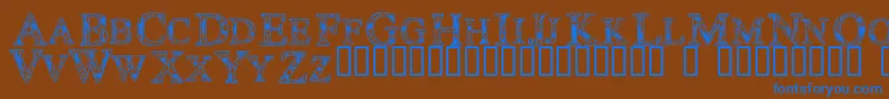 Techc Font – Blue Fonts on Brown Background