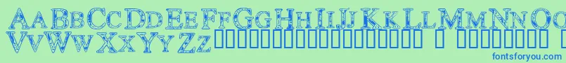 Techc Font – Blue Fonts on Green Background