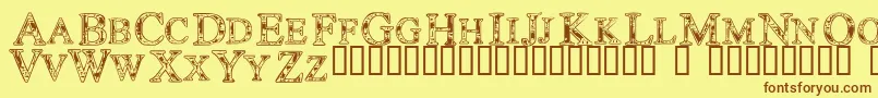 Techc Font – Brown Fonts on Yellow Background