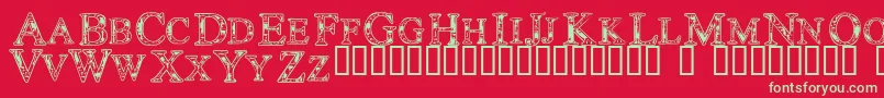 Techc Font – Green Fonts on Red Background