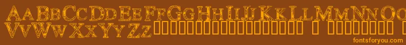 Techc Font – Orange Fonts on Brown Background