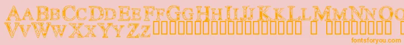 Techc Font – Orange Fonts on Pink Background
