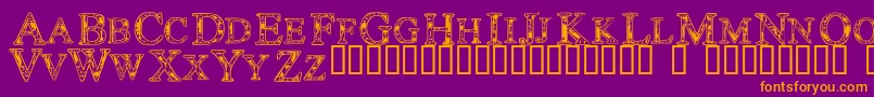 Techc Font – Orange Fonts on Purple Background