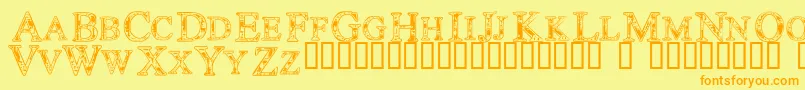 Techc Font – Orange Fonts on Yellow Background