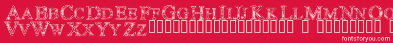 Techc Font – Pink Fonts on Red Background