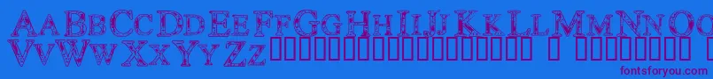 Techc Font – Purple Fonts on Blue Background