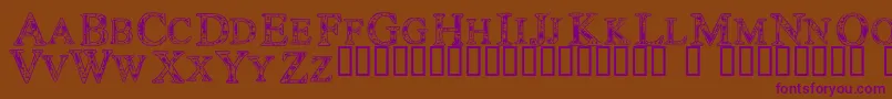 Techc Font – Purple Fonts on Brown Background