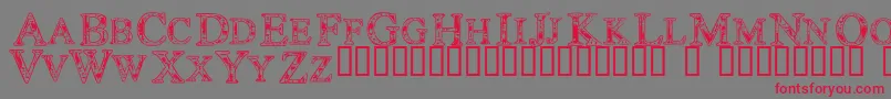 Techc Font – Red Fonts on Gray Background