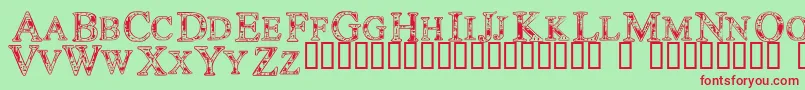 Techc Font – Red Fonts on Green Background