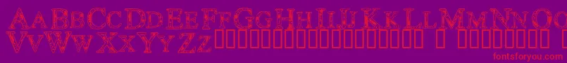 Techc Font – Red Fonts on Purple Background
