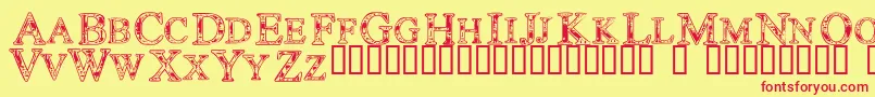 Techc Font – Red Fonts on Yellow Background