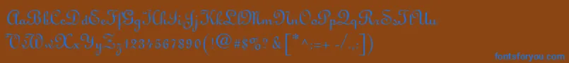 MonasteryScriptSsi Font – Blue Fonts on Brown Background