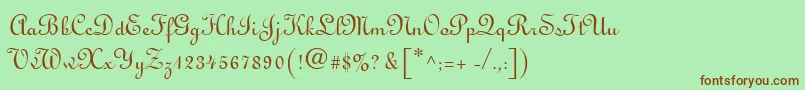 MonasteryScriptSsi Font – Brown Fonts on Green Background