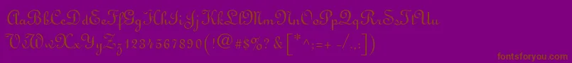 MonasteryScriptSsi-Schriftart – Braune Schriften auf violettem Hintergrund