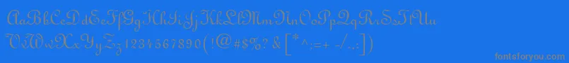 MonasteryScriptSsi Font – Gray Fonts on Blue Background