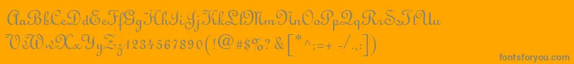 MonasteryScriptSsi-Schriftart – Graue Schriften auf orangefarbenem Hintergrund