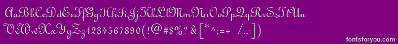 MonasteryScriptSsi Font – Green Fonts on Purple Background