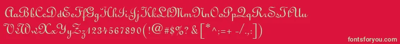 フォントMonasteryScriptSsi – 赤い背景に緑の文字