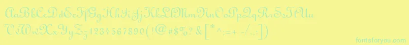 MonasteryScriptSsi Font – Green Fonts on Yellow Background