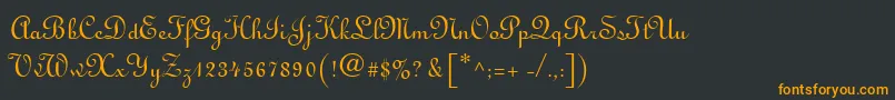 フォントMonasteryScriptSsi – 黒い背景にオレンジの文字