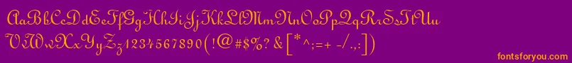 MonasteryScriptSsi Font – Orange Fonts on Purple Background