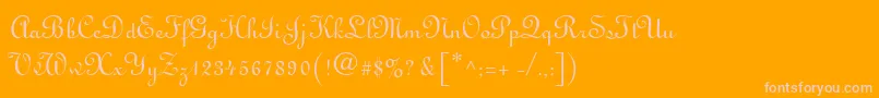 MonasteryScriptSsi Font – Pink Fonts on Orange Background