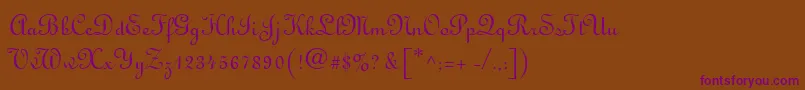 MonasteryScriptSsi Font – Purple Fonts on Brown Background