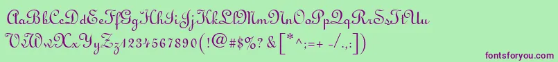 MonasteryScriptSsi Font – Purple Fonts on Green Background