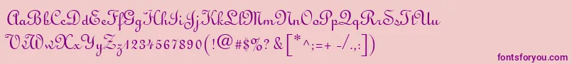 MonasteryScriptSsi Font – Purple Fonts on Pink Background