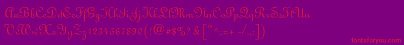 フォントMonasteryScriptSsi – 紫の背景に赤い文字