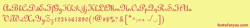 MonasteryScriptSsi Font – Red Fonts on Yellow Background