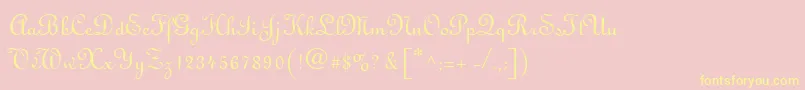 MonasteryScriptSsi Font – Yellow Fonts on Pink Background