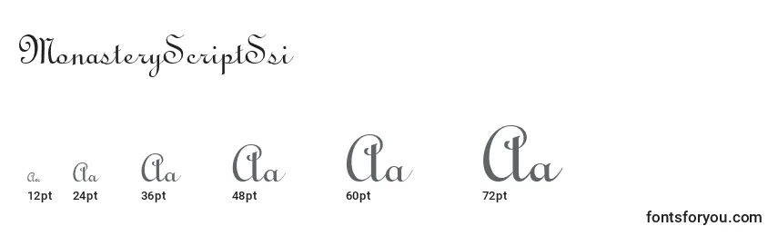 Размеры шрифта MonasteryScriptSsi